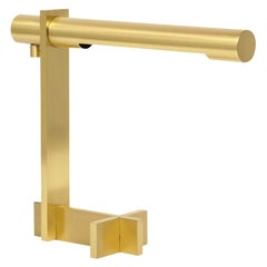 Casella Desk Lamp, Brushed Brass, Cantilevered, Signed