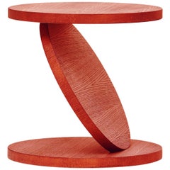 Baleri Italia Match Point Medium Coffee Table in Red Lacquer Oak by Omri Revesz