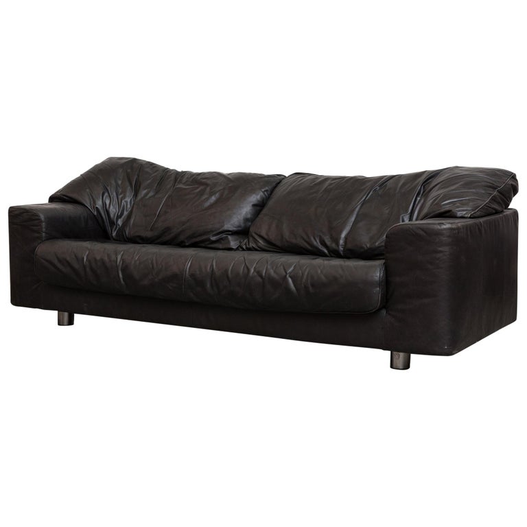 Montis Black Leather Sofa At 1stdibs Montis Black Leather Sofa For