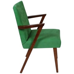 Dutch Armchair in Green Nubuck from Tijsseling, 1960s