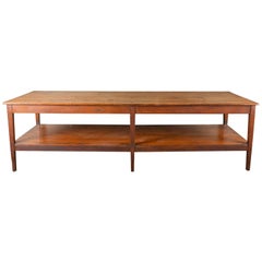 19th Century French Pine Drapers Table with Original Finish