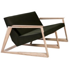 Lasta, Contemporary Two-Seat in Wool with Soap Oak Frame
