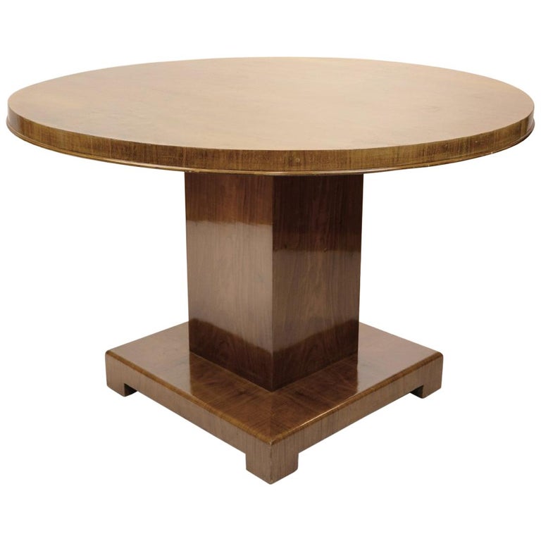 Art Deco Walnut Round Dining Table Germany Circa 1930 For At Art Deco Walnut Round Dining Table Germany Circa 1930 For