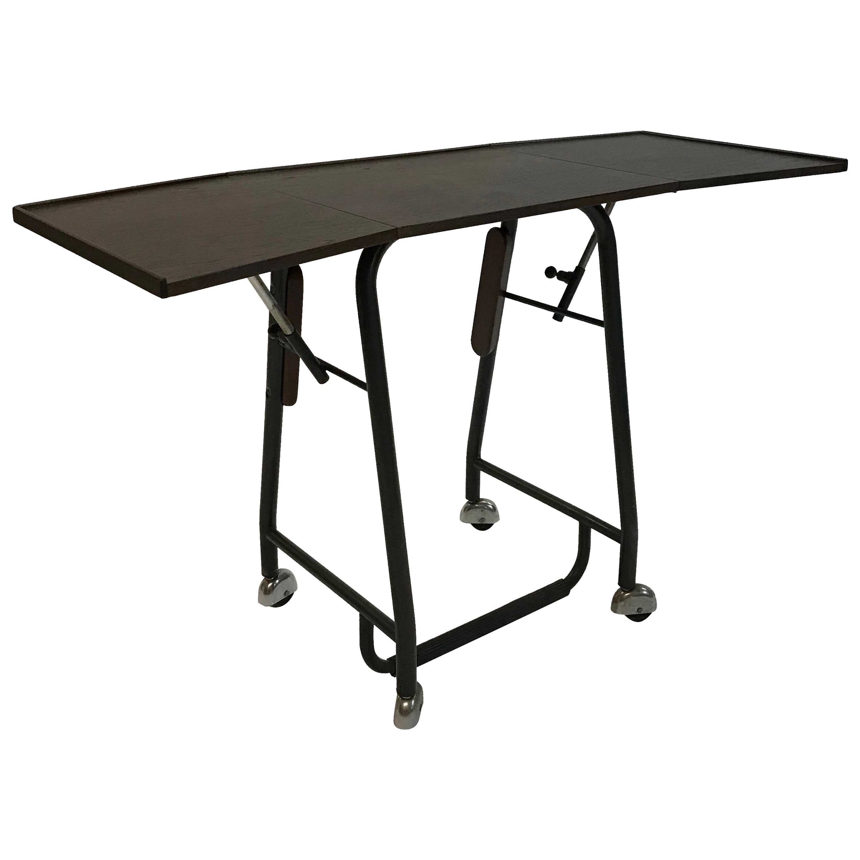 Danish Adjustable Rolling Work / Reading Side Table at 1stDibs