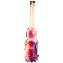 ‘Ghost’ Hanging Neon Pendant Abstract Light Sculpture, Neon Embedded in Resin