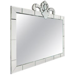 Large Horizontal Mirror Frame Mirror with Mirror Detail, circa 1940