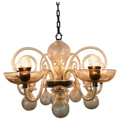 Mid-Century Modern Chandelier, Carlo Scarpa for Venini Murano Glass, circa 1940