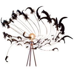Rooster Tail Feathers Chandelier, France