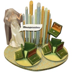 1940s-1950s Original Keepsake Diamond Rings Rotating Store Display