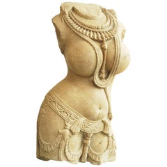 Late 12th Early 13th Century Rajasthani Sandstone Torso of Surasundari