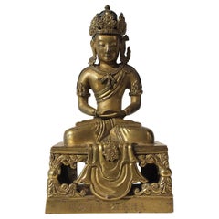 Gilt-Bronze Figure of Amitayus Qianlong Period