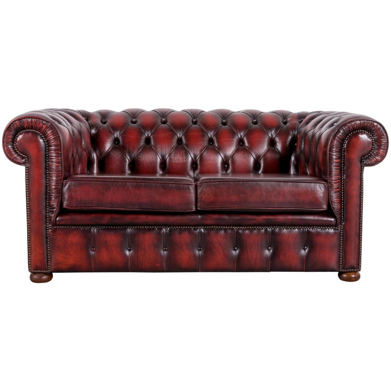 Chesterfield Leather Sofa Red Three Seat Vintage Retro At 1stdibs Chesterfield Leather Sofa Red Two Seat Vintage Retro