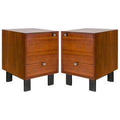 George Nelson Walnut Nightstands for Herman Miller, USA, 1950s