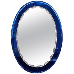 Mid-Century Oval Mirror in the Style of Fontana Arte