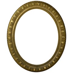 Large Antique Regency Gilt Oval Looking Glass Frame