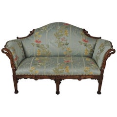 Continental Hand Carved Loveseat with Scalamandre Fabric