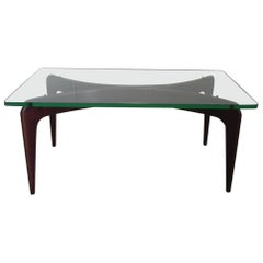 Rare Gio Ponti Mahogany Coffee Table by Fontana Arte
