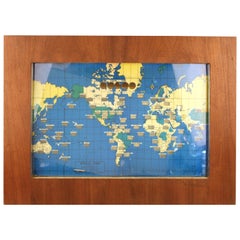 Howard Miller Mid-Century Modern Illuminated Time Table World Clock