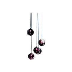 Vistosi Poc Pendant Light in Crystal& Black by Barbara Maggiolo
