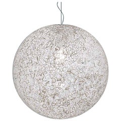 Vistosi Rina Pendant Light in White and Murrina by Barbara Maggiolo