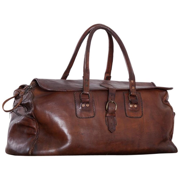 Vintage Leather Mail Carrier Bag For Sale at 1stdibs