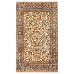 Fine Ivory Antique Persian Tabriz Rug. Size: 6 ft 5 in x 10 ft 5 in