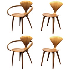 Norman Cherner Midcentury Plycraft Dining Chairs, Set of Four