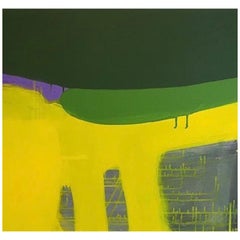 Arild Askeland Abstract Acrylic Painting on Canvas Yellow Morning