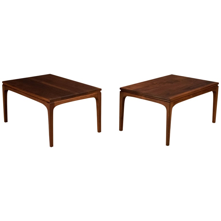 Vintage Pair Of Solid Walnut End Tables For At 1stdibs Vintage Pair Of Solid Walnut End Tables For