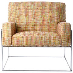 Moooi Charles Chair in Orange Boucle with Chrome Frame by Marcel Wanders
