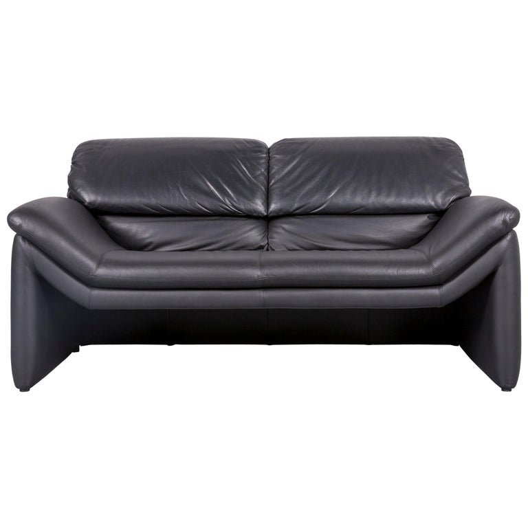 Designer Leather Sofa Black Two Seat Function For At 1stdibs Designer Leather Sofa Black Two Seat Function For