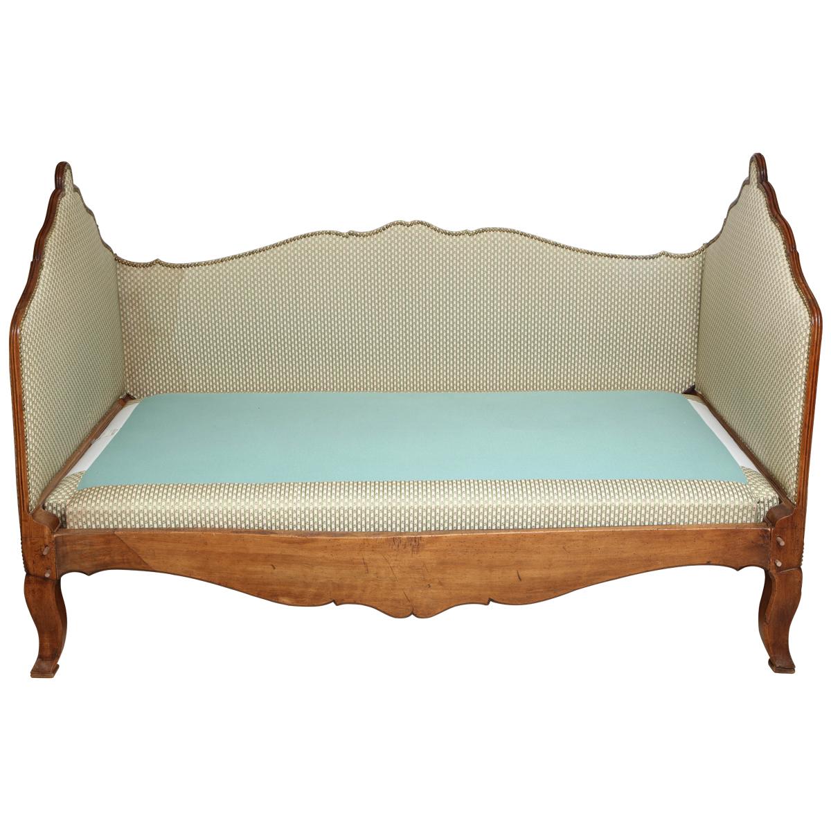 19th Century Walnut and Upholstered Daybed