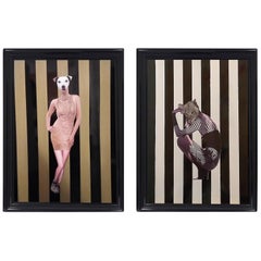 Stay Gold and Lioness Diptych Mixed-Media on Board / Framed