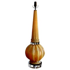 Large Gold Murano Glass Lamp by Barovier