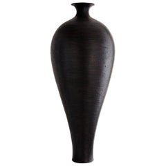 Contemporary American Shou Sugi Ban Wooden Vase, Alaskan Cedar, In Stock