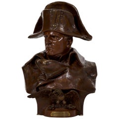 Bronze Sculpture “Bust of Napoleon” by Renzo Colombo 'Italian, 1856-1885'