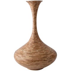 Contemporary American Wooden Genie Bottle Vase, Oak, Sculpture, in Stock