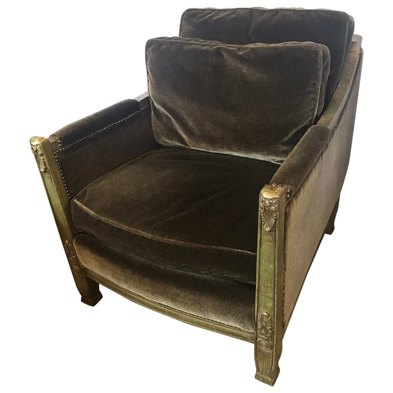 Neoclassical Style Olive Green Mohair Club Chair Drexel Heritage For - Olive Green Club Chair Neoclassical Style Olive Green Mohair Club Chair Drexel Heritage For - Olive Green Club Chair