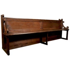 Large Antique Carved Gothic Revival Period French Church Pew