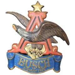 1970s Anheuser Busch Bavarian Beer Plastic Sign Eagle