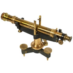 French Level with Telescope with Original Wooden Box