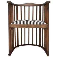 Early Josef Hoffmann Barrel Chair Jacob & Josef Kohn Austria, 1880