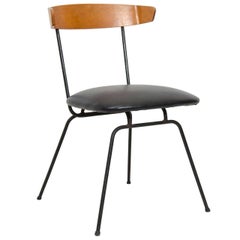Side or Desk Chair in Leather in the Style of Paul McCobb