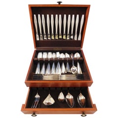 Diamond by Reed & Barton Sterling Silver Flatware Set for 12 Service 77 Pc Ponti