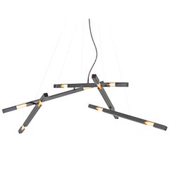 Large Black Chandelier - Industrial Chandelier - Adjustable Chandelier - Modern