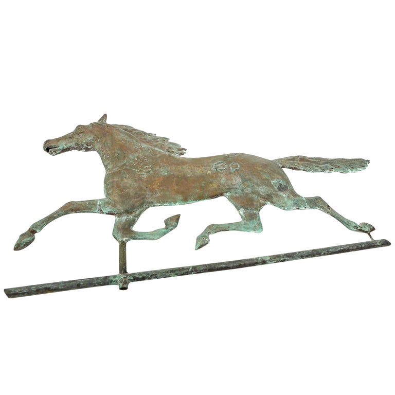 American Folk Art Copper Horse Weathervane In Ethan Allen Manner At American Folk Art Copper Horse Weathervane In Ethan Allen Manner For