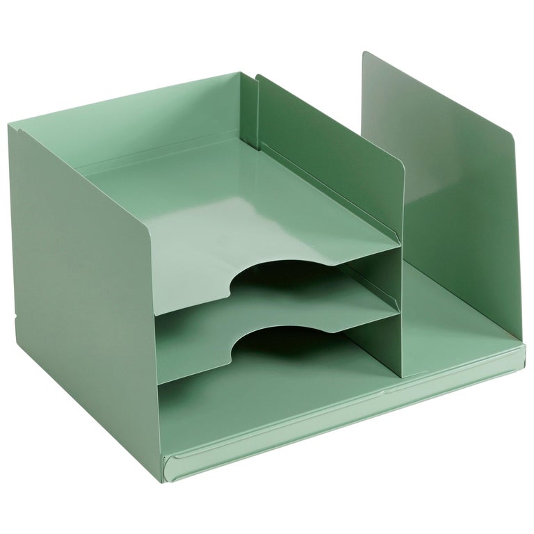Space Age Desktop File Holder Refinished In Pink For At 1stdibs Space Age Desktop File Holder Refinished In Sage Green