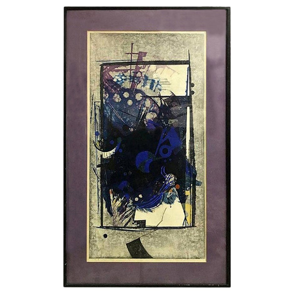 Hodaka Yoshida Signed Limited Edition Japanese Woodblock Print "Cause, Blue"