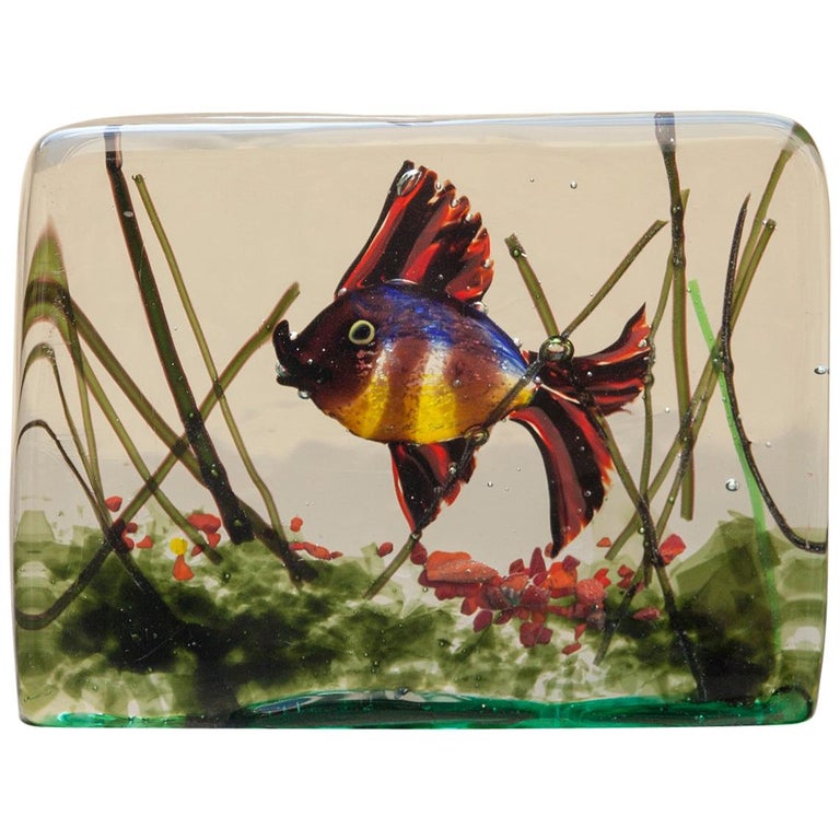 Murano Glass Aquarium by Alfredo Barbini for Cenedese, 1960s at 1stDibs