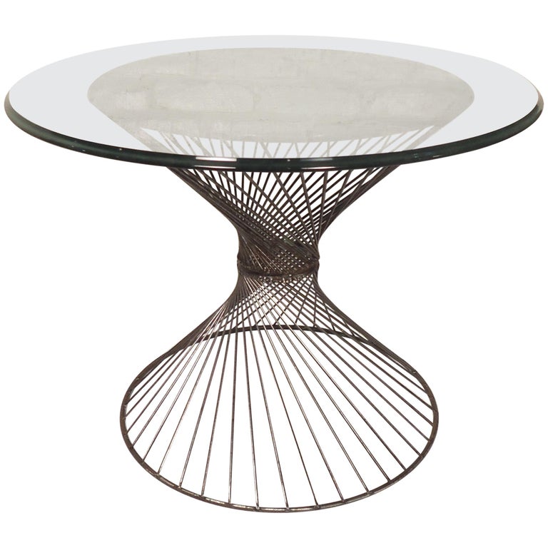 Classic Metal and Glass Multi-Tier Side Table at 1stdibs